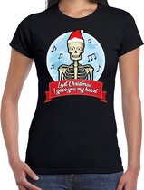 Fout kerstshirt / t-shirt zwart Last Christmas I gave you my heart voor dames - kerstkleding / christmas outfit L