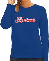 Kerstmuts foute Kersttrui - blauw - dames - Kerstsweaters / Kerst outfit XXL