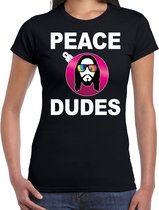 Hippie jezus Kerstbal shirt / Kerst t-shirt peace dudes zwart voor dames - Kerstkleding / Christmas outfit XXL