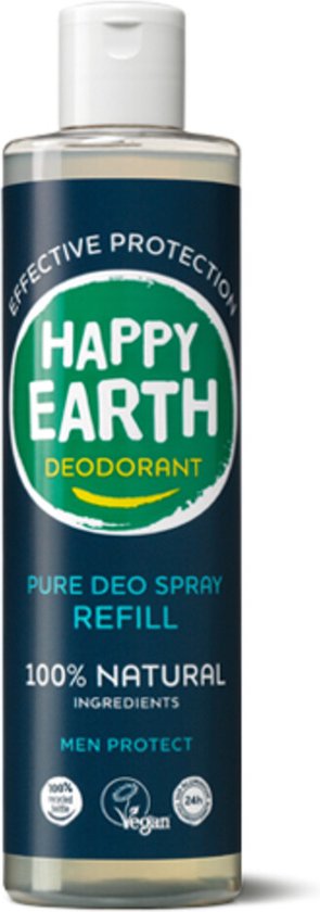 Happy Earth 100% Natuurlijke Deodorant Spray Navulling Men Protect 300 ml