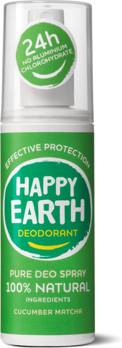 Happy Earth 100% Natuurlijke Deodorant Spray Cucumber Matcha 100 ml
