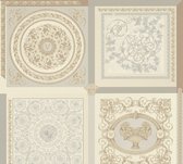 "MEDUSA HOOFD" SATIJN GLANZEND BAROK BEHANG | Design - grijs beige zilver wit - A.S. Création Versace 5