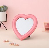 Make up spiegel hart - Hart vormige spiegel - Roze rand - Roze hart - Beauty - Kamer accessoire - Decoratie - Schattige spiegel met standaard - decoratie spiegel