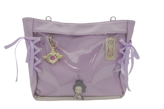 Sac à main Ariko Itabag - Artistic Bag Japan - Pochette transparente pour porte- Porte-clés - Épingles - Violet