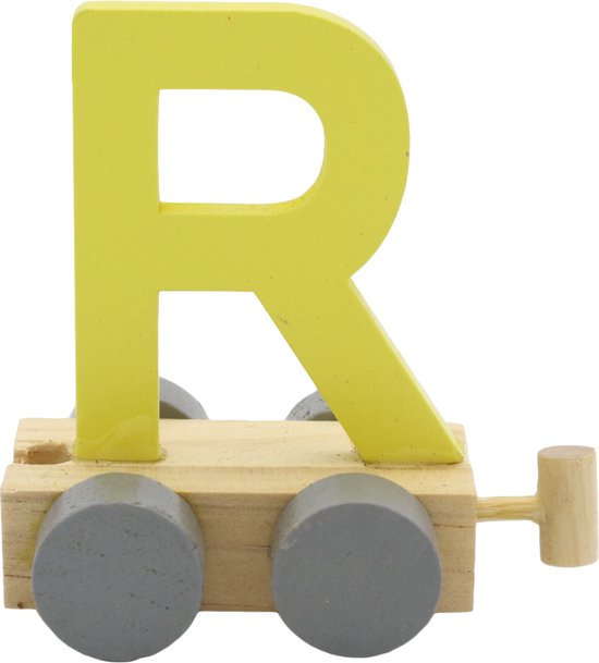 Lettertrein R geel | * totale trein pas vanaf 3, diverse, wagonnetjes bestellen aub