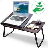 TrueLogic Alpha laptoptafel – bedtafel - laptop verhoger - Laptop standaard  - bedleestafel - bedtafel inklapbaar  - Laptopstandaard zwart