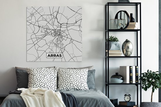 Peinture sur toile Carte - Plan de Ville - France - Arras - Carte - 90x90 cm - Décoration murale