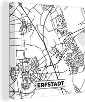 Peinture sur toile Erfstadt - Plan d'étage - Carte - Plan de la ville - 90x90 cm - Décoration murale
