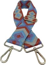 Schoudertas band - Hengsel - Bag strap - Fabric straps - Boho - Chique - Chic - Vier levendige kleuren met figuren