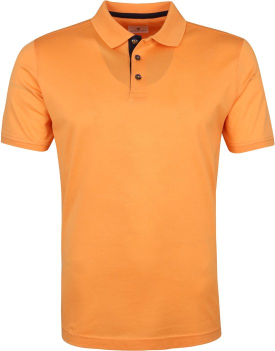 State of Art - Mercerized Pique Polo Oranje - Modern-fit - Heren Poloshirt Maat L