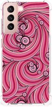 Anti Shock Case Geschikt voor Samsung Galaxy S21 FE Telefoonhoesje met doorzichtige rand Swirl Pink