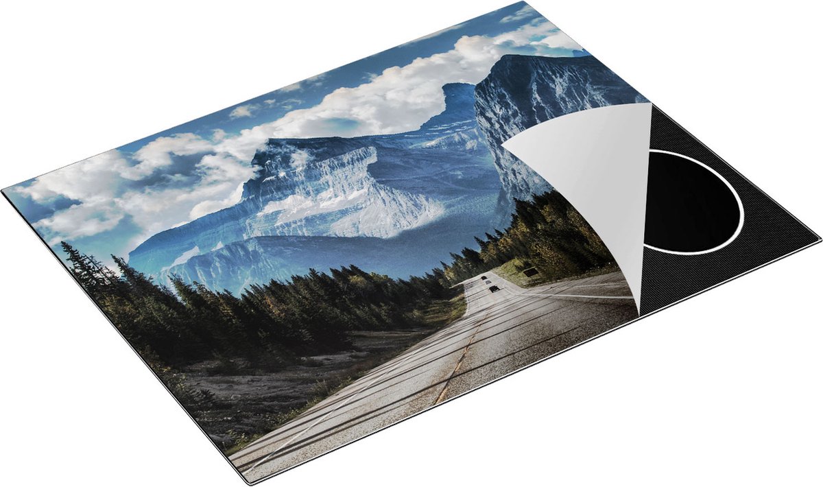 Chefcare Inductie Beschermer Weg voor de Grote Berg in het Bos - 77x59 cm - Afdekplaat Inductie - Kookplaat Beschermer - Inductie Mat