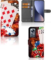 GSM Hoesje Xiaomi 12 Pro Wallet Book Case Personaliseren Casino