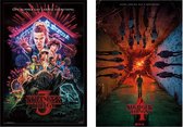 Stranger Things 3 en 4 posters - Netflix - duo set - Eleven - Mike - Dustin - 61 x 91.5 cm