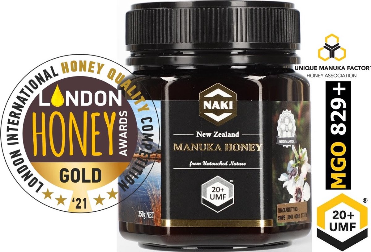 Miel de Manuka certifié avec MGO 370 + (UMF 12+), de Naki, 250g