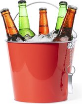 IJsemmer/bierkoeler metaal rood - 6L - Drankemmer - Drankkoeler - Wijnkoeler