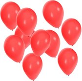 Bellatio Decorations ballonnen - 50x stuks - rood - 27 cm - helium of lucht - verjaardag / versiering