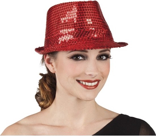 Chapeau rouge paillettes adulte pour déguisement