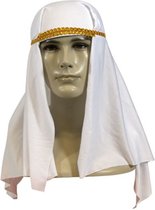 2x stuks witte Arabieren Sheik carnaval/verkleed hoofddoek - Verkleedkleding spullen