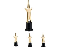 Boland Star award prijs - 4x - gouden ster - 22 cm - kunststof - prijzen - feestartikelen