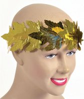 2x pièces de toge party habillées de couronne de laurier avec des feuilles dorées - Articles de costume de carnaval