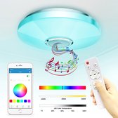Uniclamps LED Bluetooth - Lampe RVB - Plafonnier Musique Wifi - Dimmable avec App et Télécommande - Plafonnier