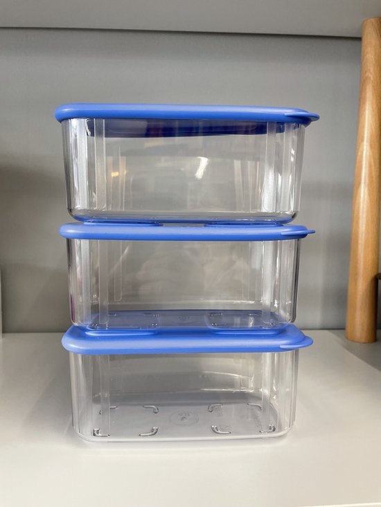 Boîtes transparentes Tupperware carré ensemble de 3 pièces