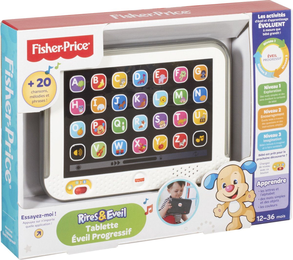 Ma tablette Puppy Fisher Price : King Jouet, Ordinateurs et jeux  interactifs Fisher Price - Jeux et jouets éducatifs