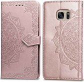 iMoshion Hoesje Geschikt voor Samsung Galaxy S7 Hoesje Met Pasjeshouder - iMoshion Mandala Bookcase - Rosé Goud