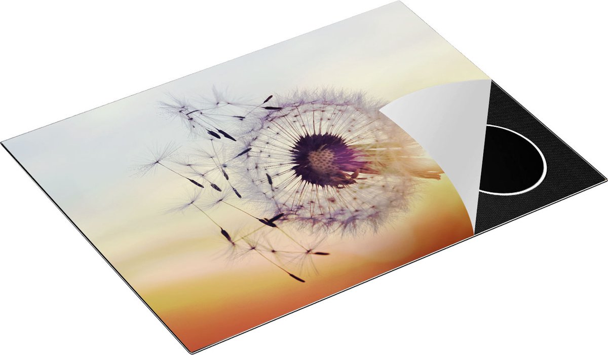 Chefcare Inductie Beschermer Paardenbloem tijdens Zonsondergang - 71x52 cm - Afdekplaat Inductie - Kookplaat Beschermer - Inductie Mat
