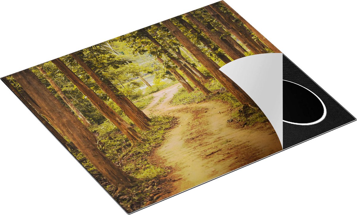 Chefcare Inductie Beschermer Pad in het Bos met Bomen - 59x51 cm - Afdekplaat Inductie - Kookplaat Beschermer - Inductie Mat