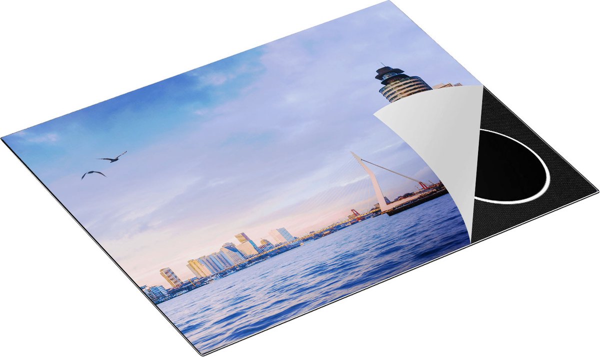 Chefcare Inductie Beschermer Rotterdamse Skyline aan het Water - 65x55 cm - Afdekplaat Inductie - Kookplaat Beschermer - Inductie Mat