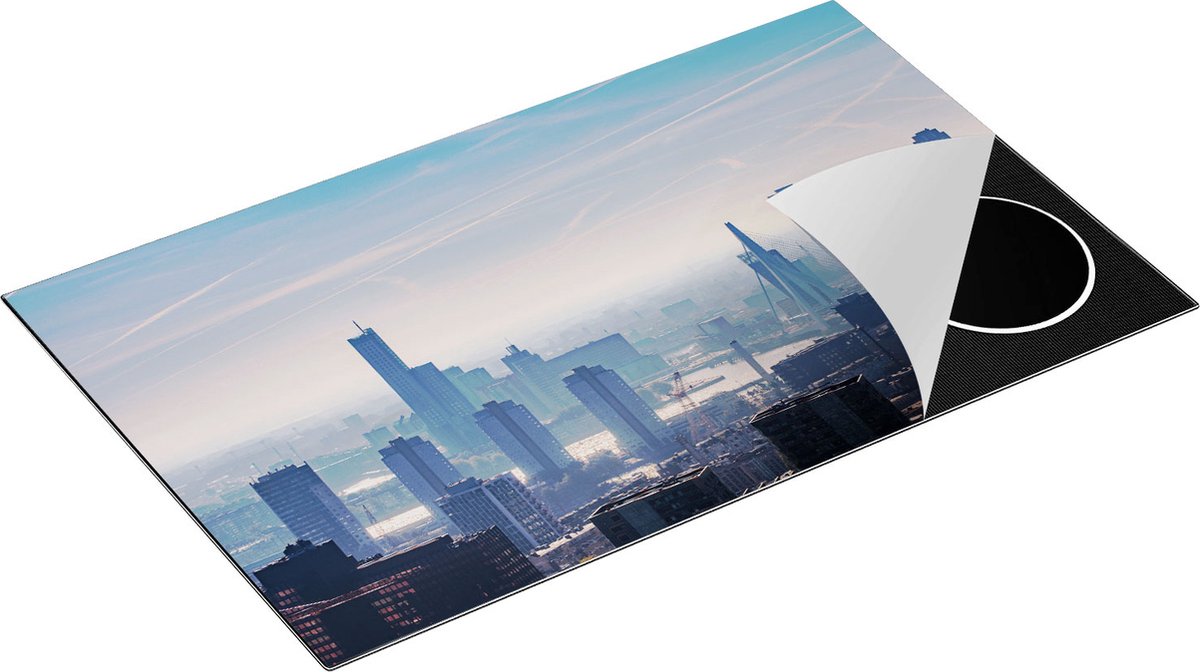 Chefcare Inductie Beschermer Rotterdamse Skyline - 85x52 cm - Afdekplaat Inductie - Kookplaat Beschermer - Inductie Mat