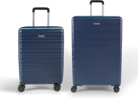 ©TROLLEYZ – Amsterdam No.9 – Kofferset 2 delig – 55cm+78cm met TSA slot – Dubbele wielen – 360° spinners – 100% ABS – Reiskoffers in Ocean Blue