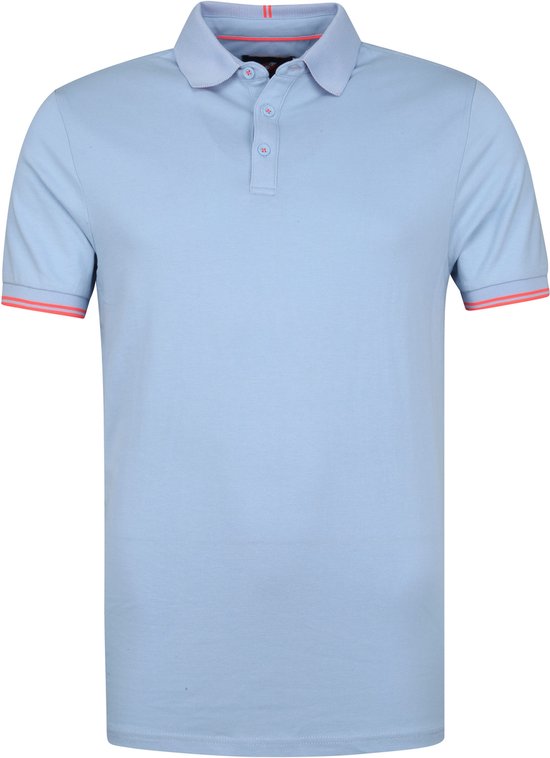 Suitable - Polo Harold Fluor Blauw - Slim-fit - Heren Poloshirt