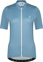 BBB Cycling DonnaFit Fietsshirt Dames - Korte Mouwen - Comfortabel Wielrenshirt - Grijs Blauw Wielertenue - Maat L - BBW-412