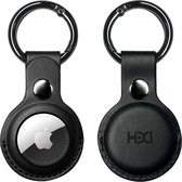 AdroitGoods Lederen hoes voor Apple AirTag - Zwart - Airtag-sleutelhanger - Houder - Hanger - Case