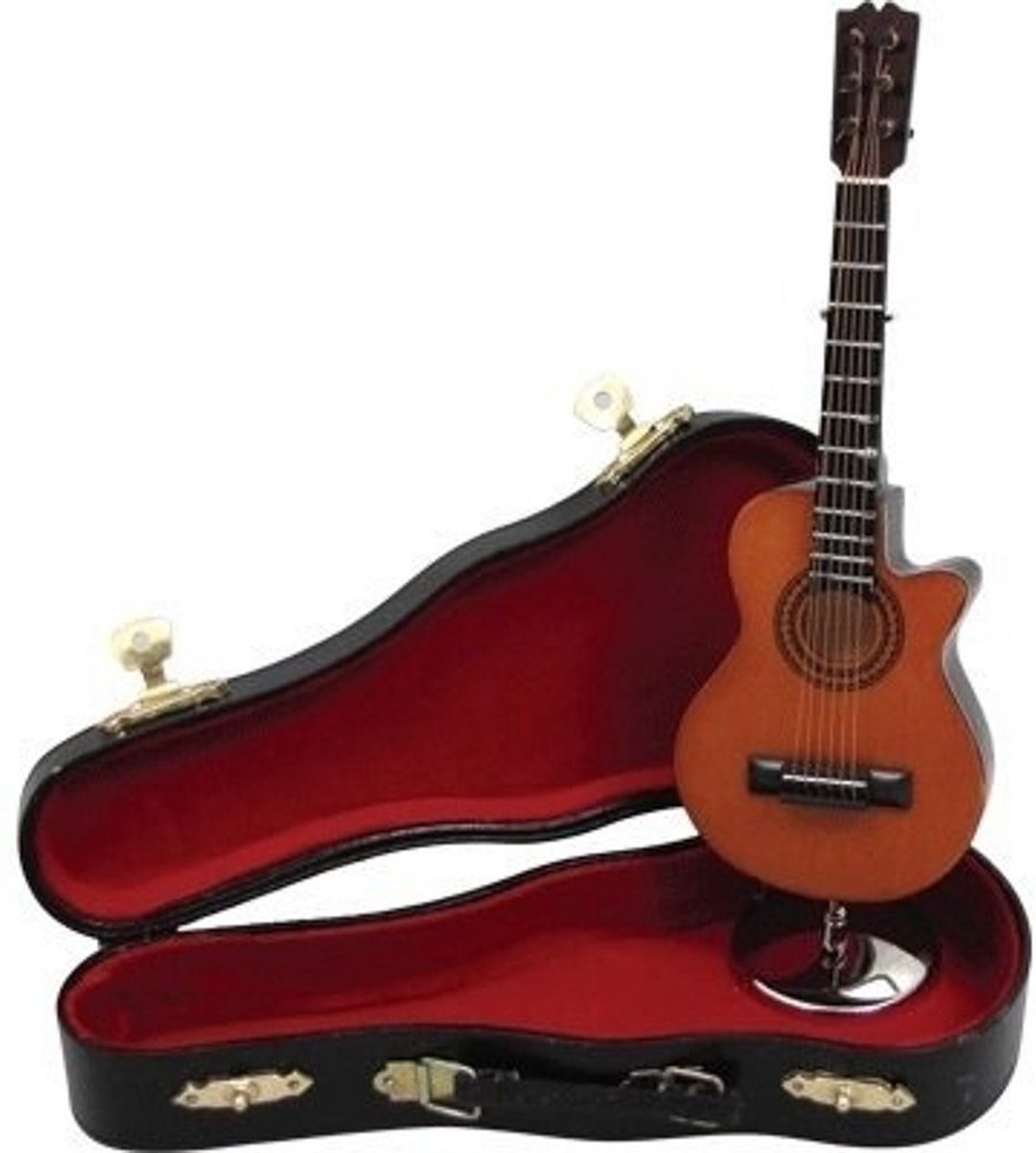 Music Gifts - Miniatuurinstrumenten akoestische gitaar bruin