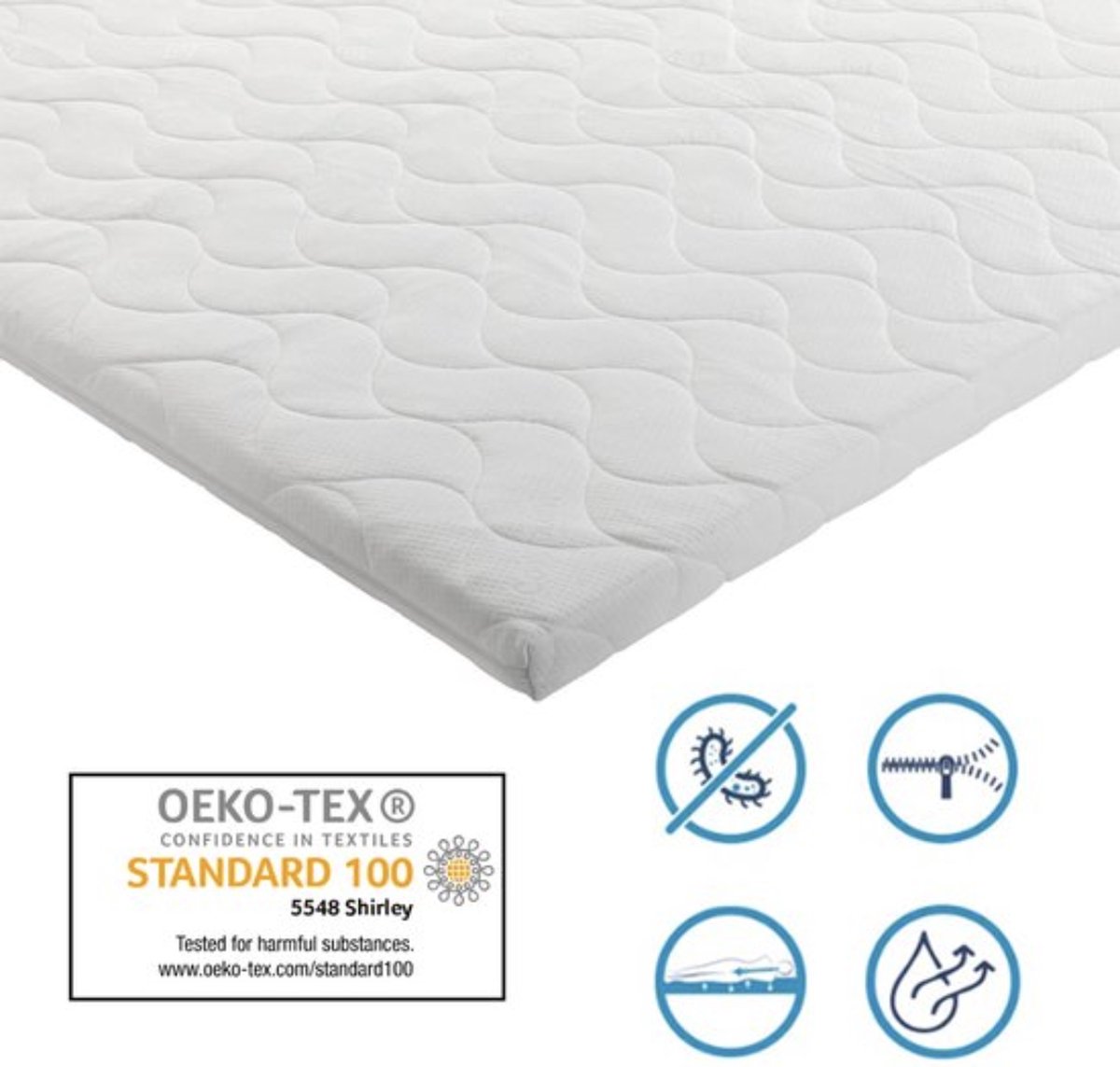 Topper 180x200 - 7cm dik - HR Koudschuim - Afritsbaar hoes - contour gesneden 7-zone - Ergoline