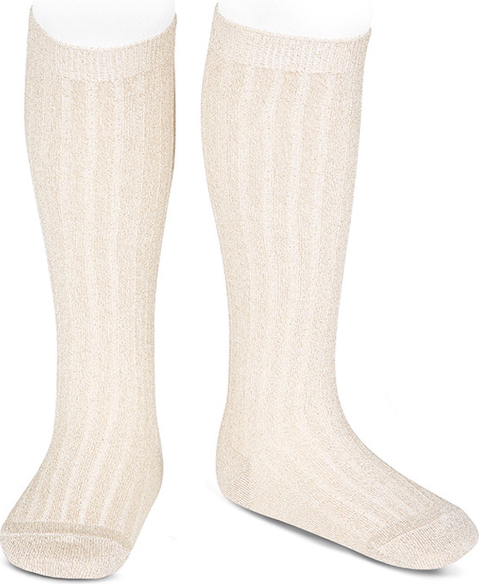 Cóndor Kniekous Rib Glitter | 3220/2 | Linen/Beige | 6-12 mnd | maat 0