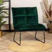Moderne velvet fauteuil Malaga donkergroen