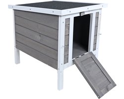 Nachthok Knaagdieren of Kippen - Bouwpakket - Grijs/wit - 42x52x48 cm