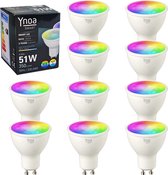 10 pack Ynoa Smart Spots White & Color Tones - GU10 LED spot - Zigbee 3.0 - Dimbaar - RGBW