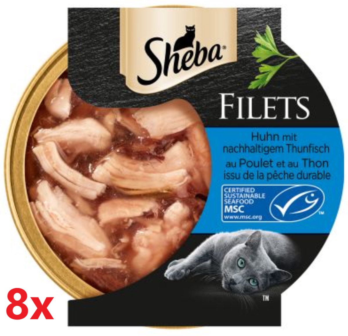Sheba Sheba - Filets - Stukjes Kip & Tonijn in Saus - 8x60gr