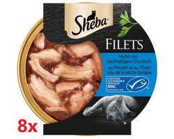 Sheba - Filets - Stukjes Kip & Tonijn in Saus - 8x60gr