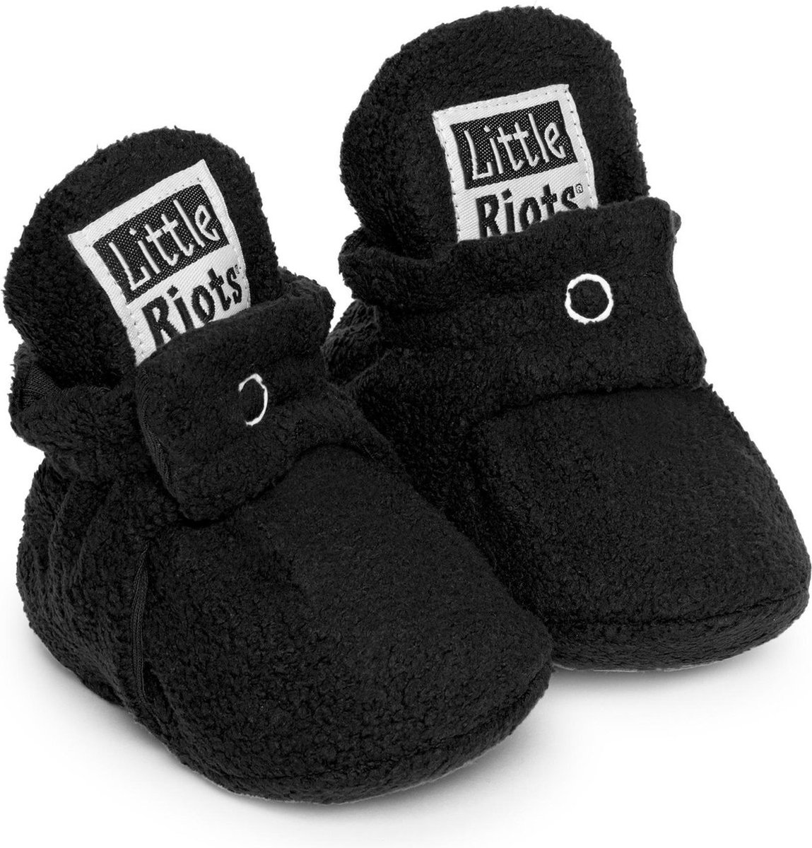 Little Riots - babyslofjes - antislip - fleece stepper - zwart - slofjes voor je baby, dreumes en peuter voor jongens en meisjes - 12-18 Maanden (13cm) - schoenmaat 20-21 op Prijzenvolger.com