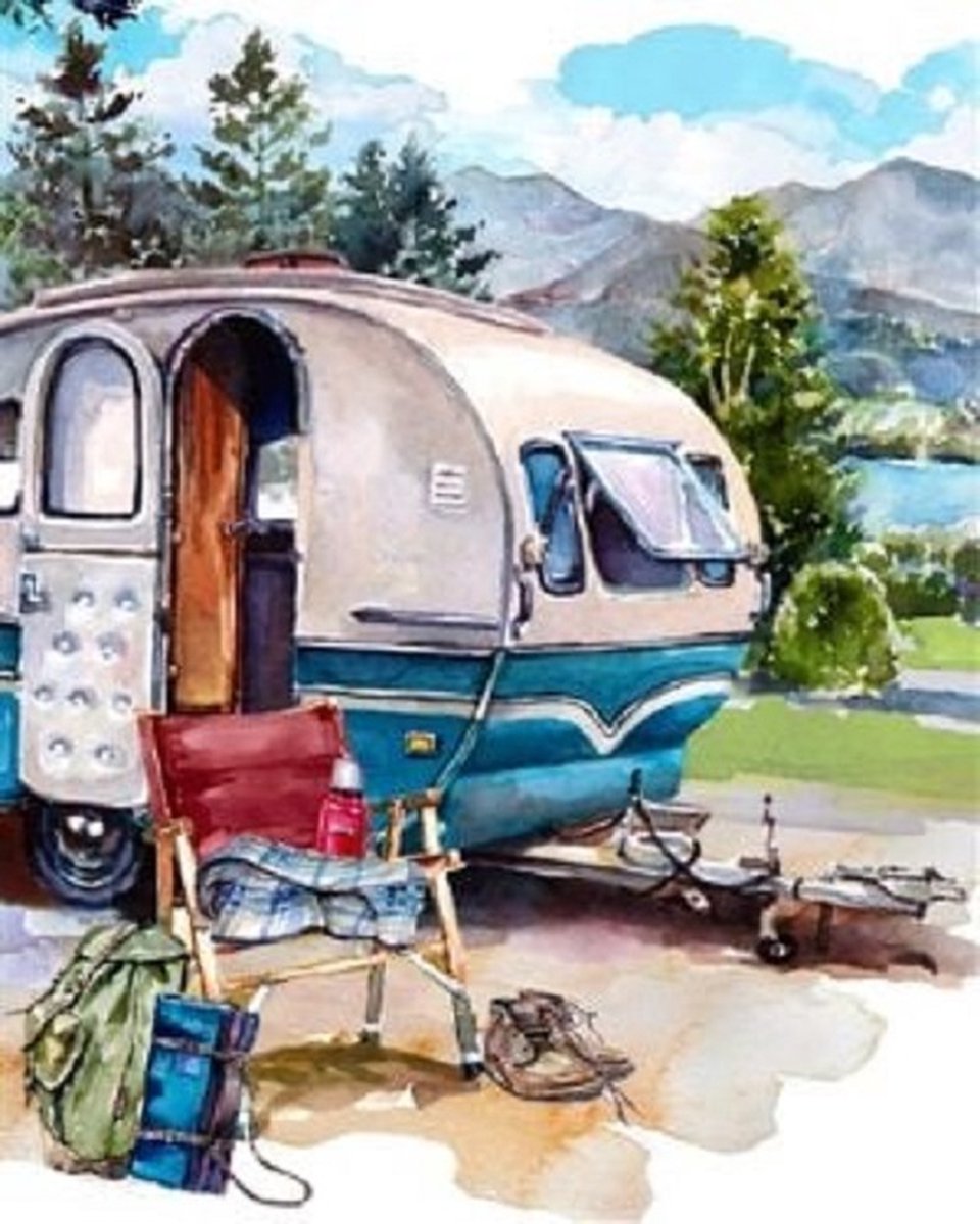 Diamond Painting Let's go camping CAK-L02 - 40 x 50 cm