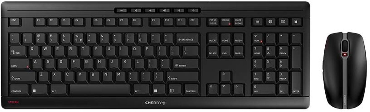 CHERRY Stream Desktop toetsenbord RF Draadloos QWERTY Amerikaans Engels Zwart