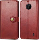 Mobigear Telefoonhoesje geschikt voor Nokia G50 Hoesje | Mobigear Snap Button Bookcase Portemonnee | Pasjeshouder voor 3 Pasjes | Telefoonhoesje voor Pinpas / OV Kaart / Rijbewijs - Rood