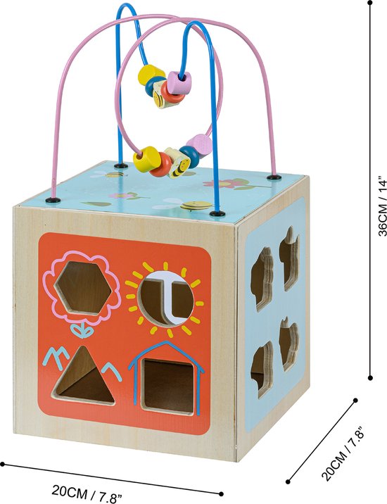 Teamson Kids Houten Activiteit Kubus - 4-in-1 - Baby Speelgoed - Kinderspeelgoed - Educatief Speelgoed van Teamson Kids — afbeelding 5